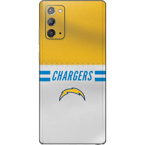 NFL Los Angeles Chargers White Striped Galaxy Note20 5G Skin